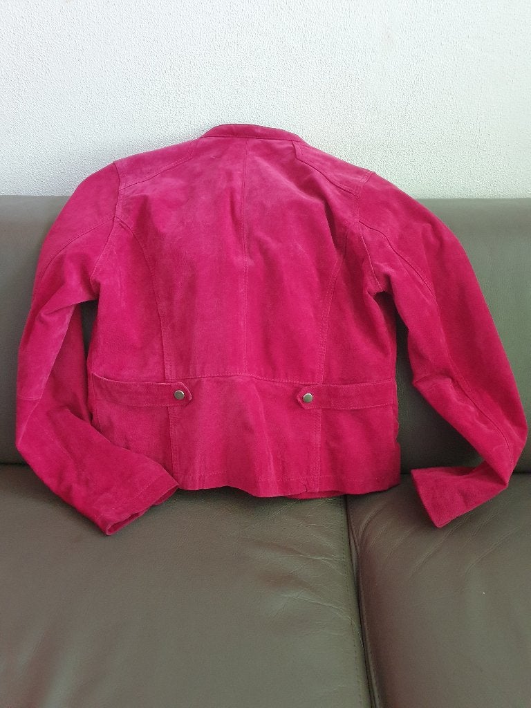 Suede jack, Roze, Ophalen, Maat 38/40 (M), Onbekend