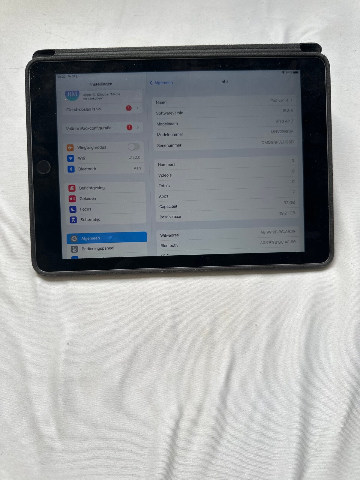 Apple iPad Air 2 32GB Wi-Fi grijs, Computers en Software, Apple iPads, 10 inch, 32 GB, Zwart, Apple iPad Air