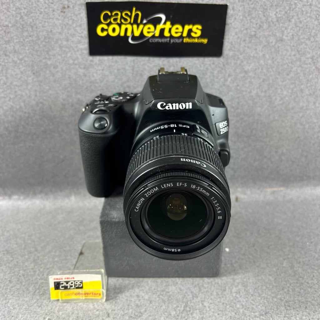 Canon EOS 250 camera + 18-55 lens | met lader | 407654, Audio, Tv en Foto, Gebruikt, Spiegelreflex, Canon, Ophalen of Verzenden