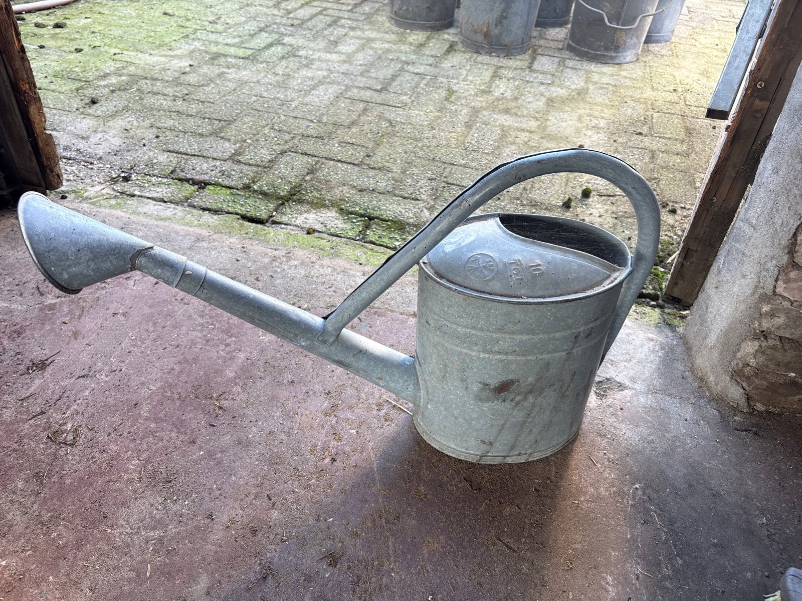 Vintage Zinken Gieter - Tuin Decoratie, Tuin en Terras, Ophalen of Verzenden, Gebruikt, Metaal