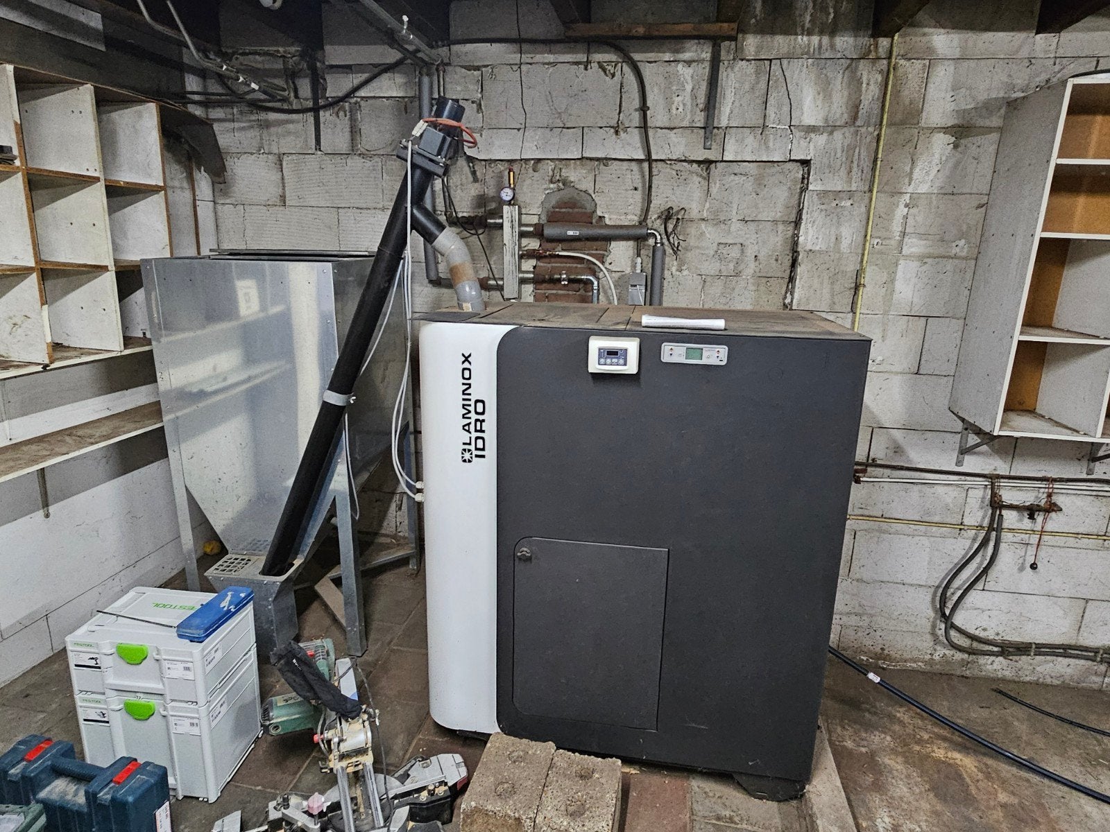 Laminox Thermoboiler Omnia 32 met buffervat en pelletbuffer, Ophalen, Gebruikt, Hoog rendement (Hr), Overige typen