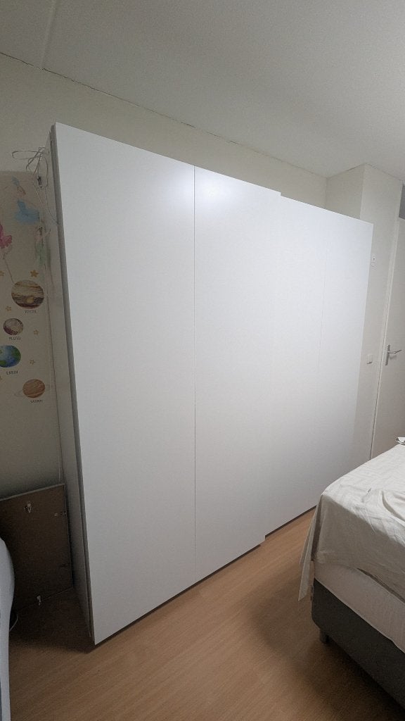 IKEA PAX kledingkast 200x200x35 - schuifdeuren, 8 lades, Gebruikt, 200 cm of meer, 200 cm of meer, Overige houtsoorten