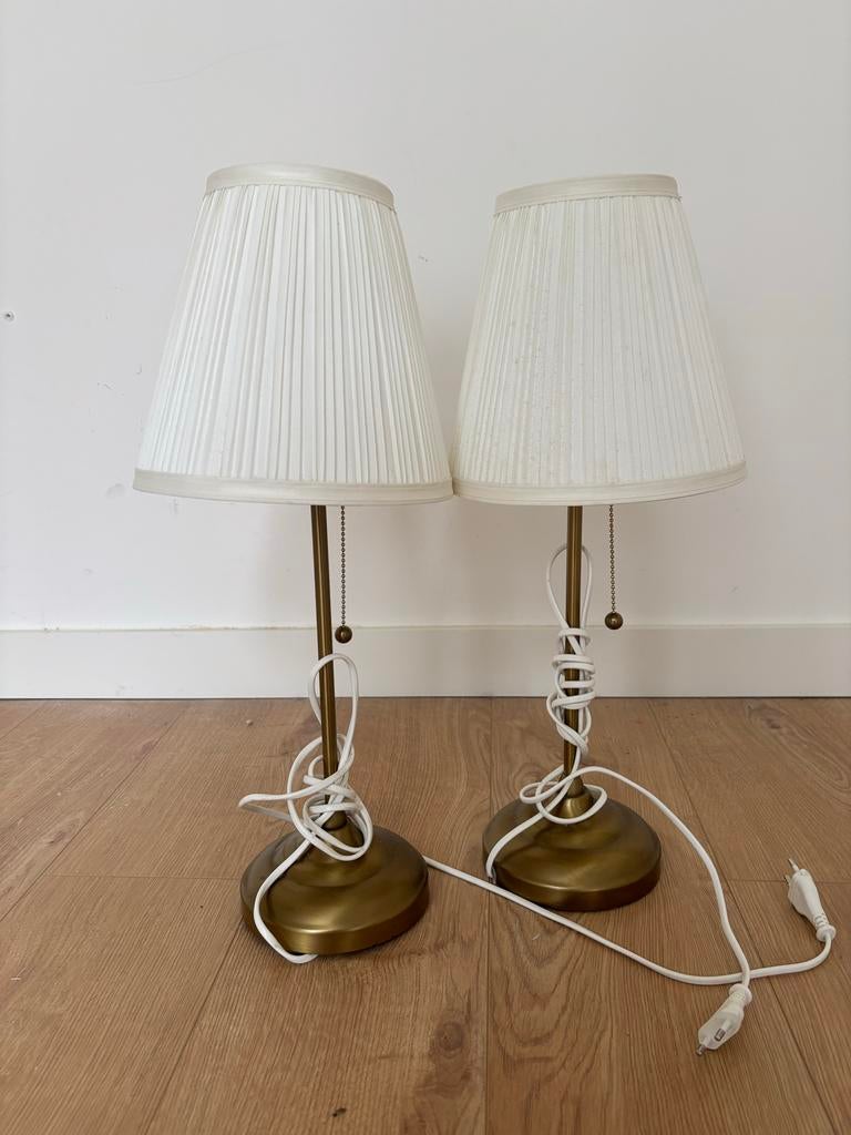 2 IKEA ÅRSTID lamps gold and white, Ophalen, Gebruikt, Metaal, 50 tot 75 cm