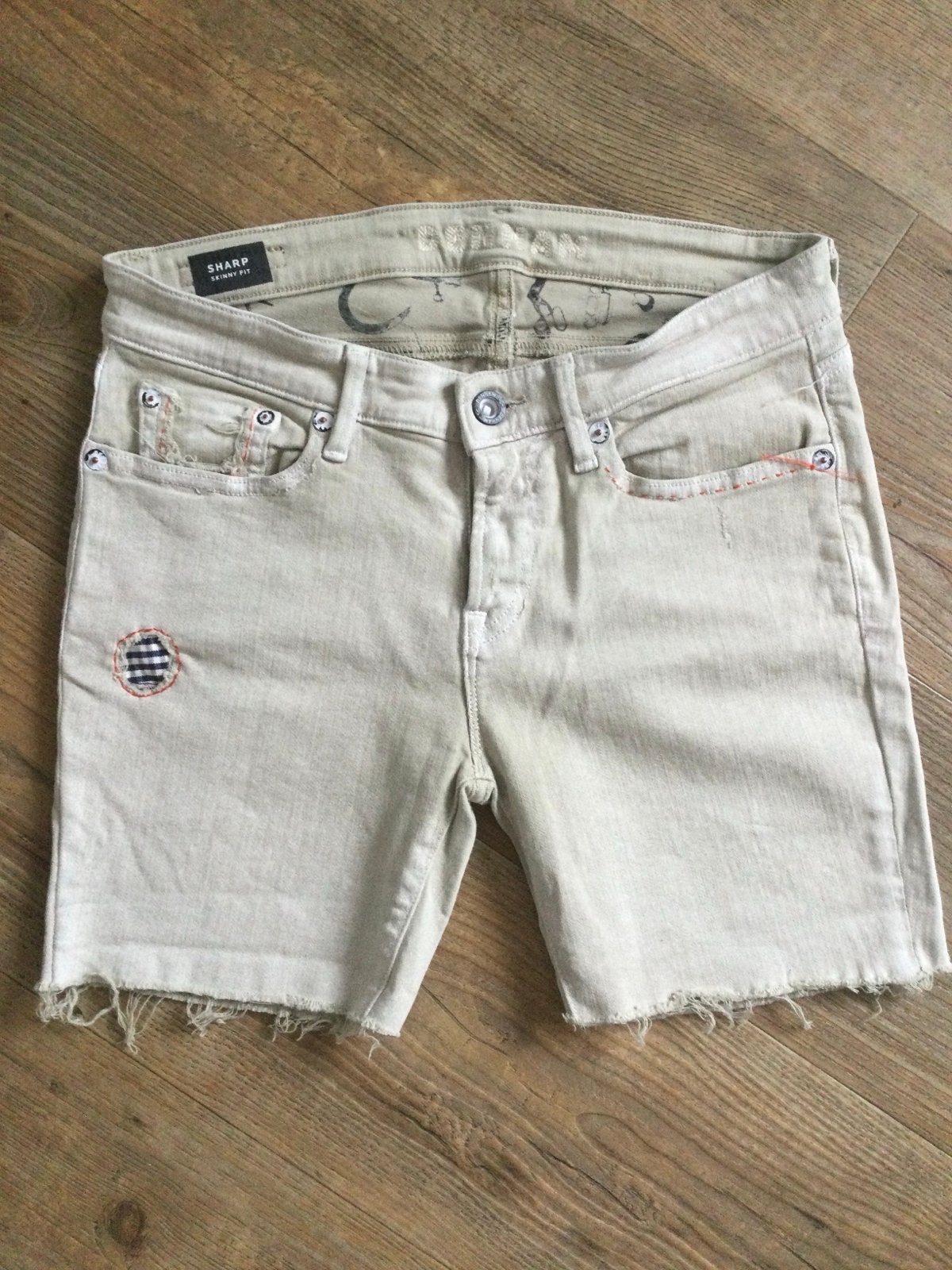 Denham Sharp skinny fit korte beige jeans maat 27-32, Kort, Beige, Ophalen of Verzenden, Maat 34 (XS) of kleiner
