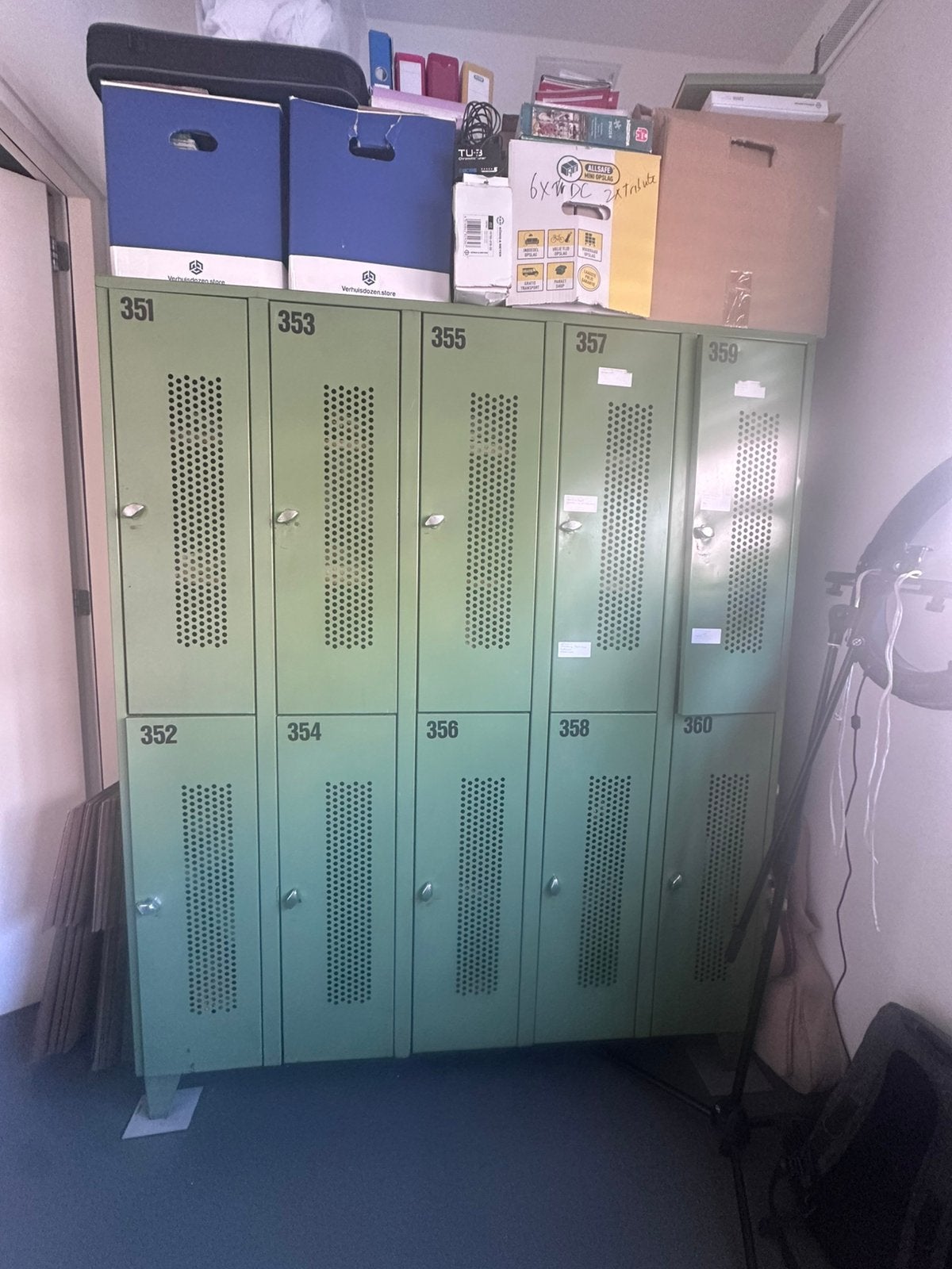 Industriële lockerkast vintage - groen - b150xh185xd50 cm, Ophalen, Gebruikt