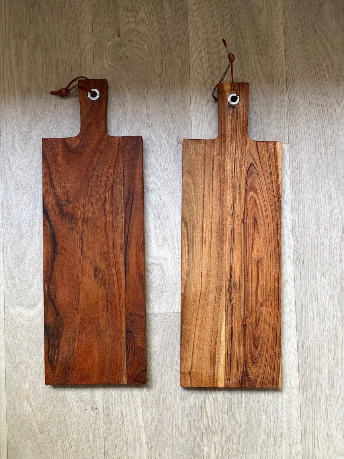 Set van 2 houten snij-/serveerplanken, Huis en Inrichting, Ophalen, Gebruikt, Hout, Snij-/serveerplank