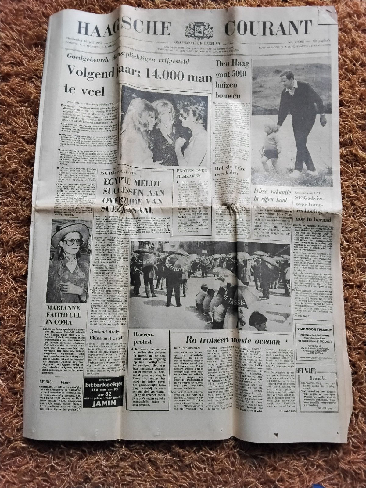 originele Haagsche courant 10 juli 1969, Ophalen, 1960 tot 1980, Nederland, Krant
