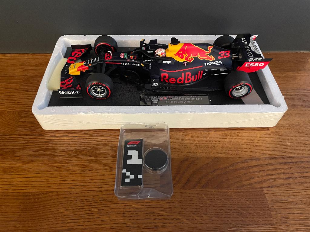 Max Verstappen Minichamps 1:18 RB15 Brazilian GP 2019 Winner, Ophalen of Verzenden, Nieuw, Auto, MiniChamps