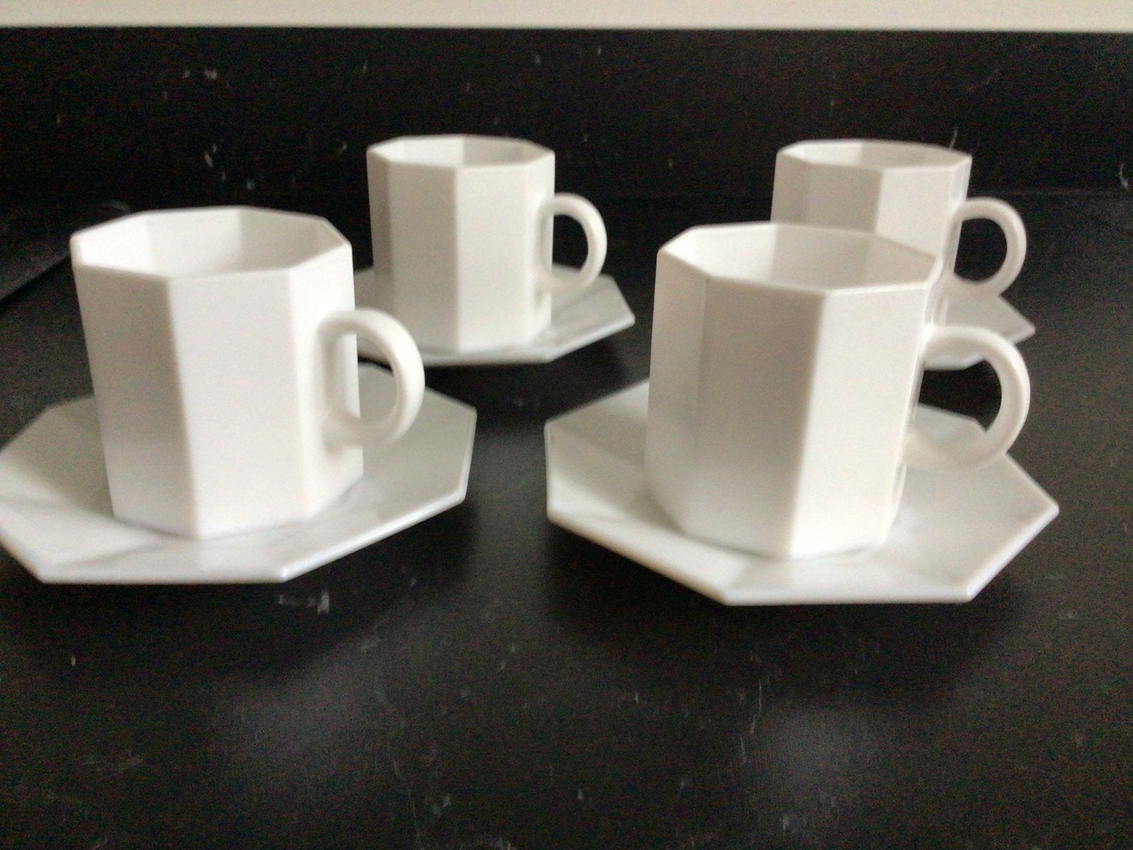 Luminarc Octime witte kopjes met schotels, Overige merken, Vintage, Ophalen of Verzenden, Kop(pen) en/of Schotel(s)
