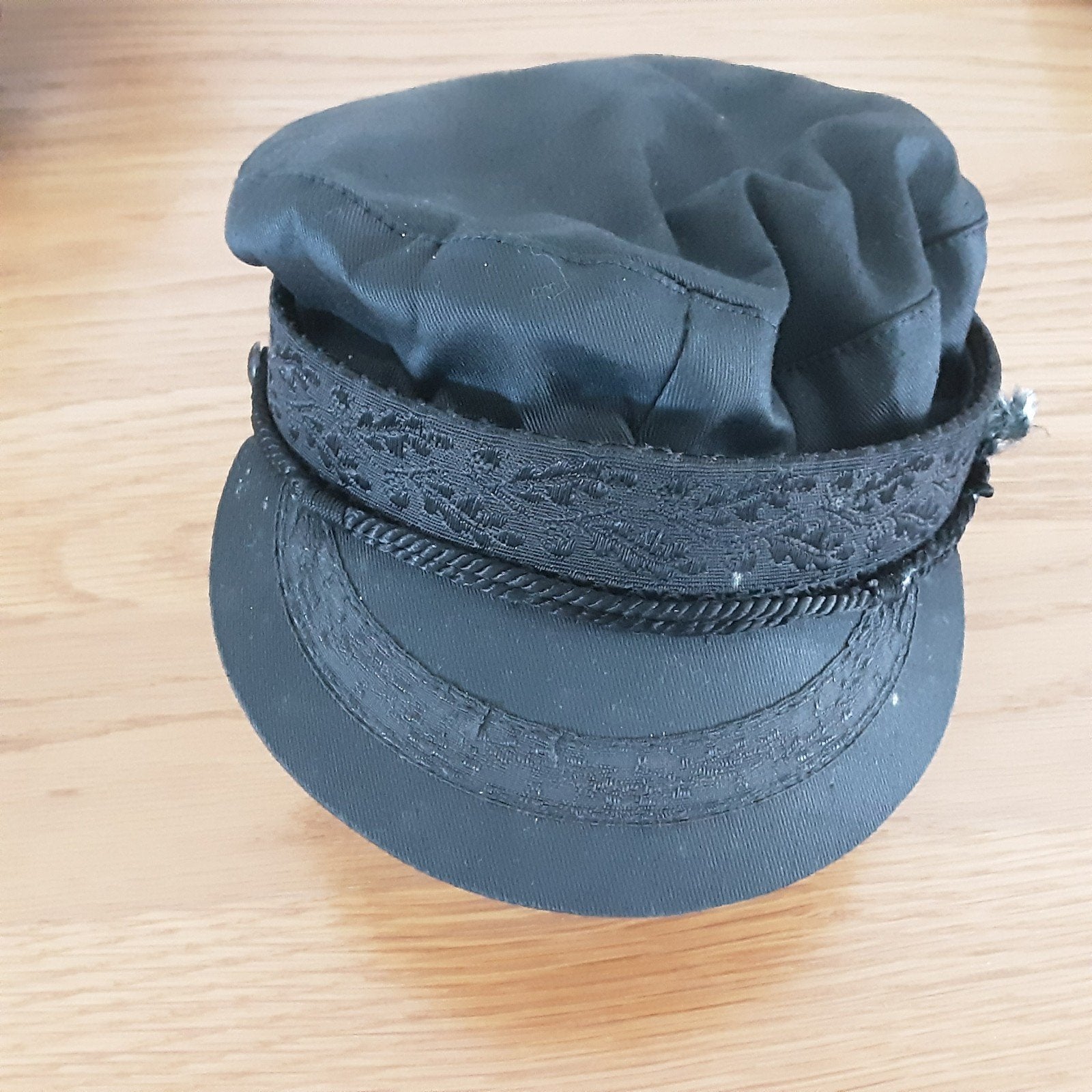 Zwarte Schipperspet Maat 59 - Klassieke Stijl, Ophalen of Verzenden, Gedragen, Onbekend, Pet