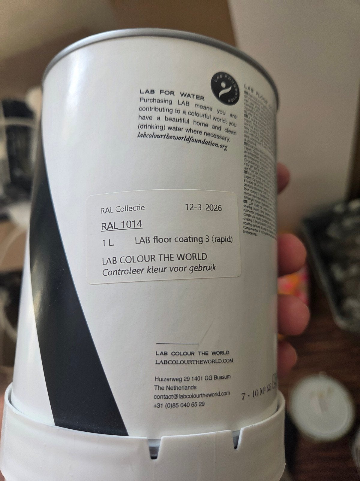 LAB Floor Coating 3 (Rapid) RAL 1014 - 1L, 2 componenten, Ophalen of Verzenden