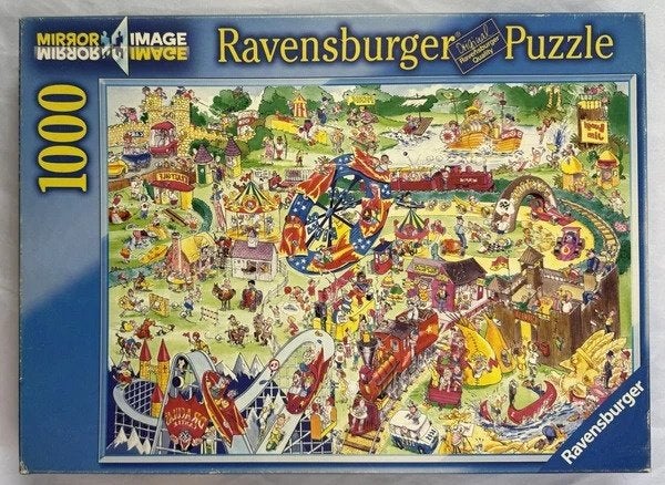Ravensburger puzzel Mirror Image pretpark 1000 stukjes, Verzenden, 500 t/m 1500 stukjes, Zo goed als nieuw, Legpuzzel