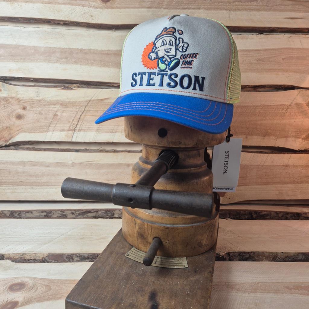 Stetson Trucker Cap "Coffee Time" - One Size Fits All, Stetson, Nieuw, Pet, One size fits all