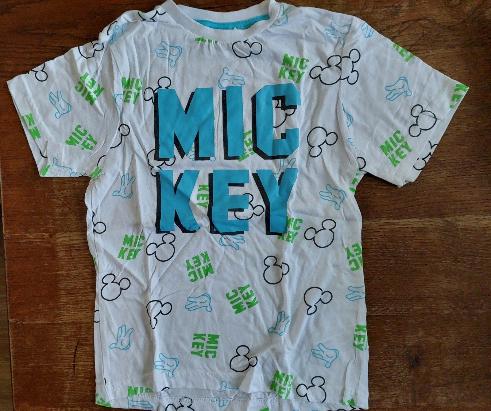 Leuk shirt met Mickey Mouse maat 128, Ophalen of Verzenden, Zo goed als nieuw, Jongen of Meisje, Shirt of Longsleeve