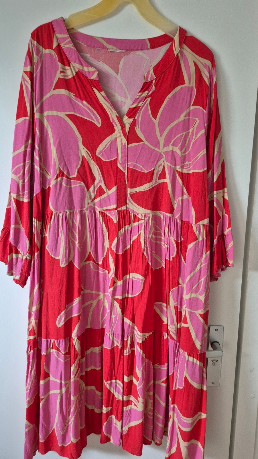 Leuke jurk bonprix  mt 52 rood/roze, Kleding | Dames, Grote Maten, Ophalen of Verzenden, Zo goed als nieuw, Rood, Jurk