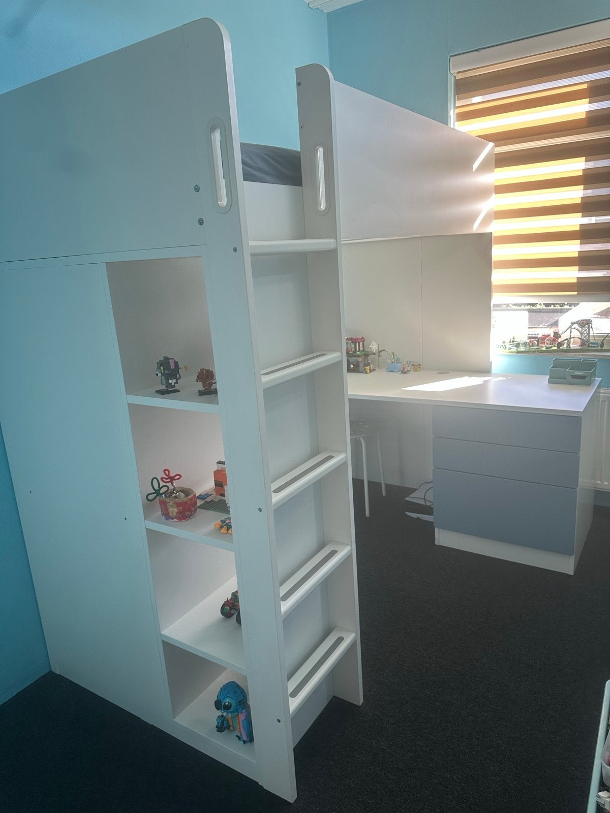 Hoogslaper met bureau en kast in zeer goede staat, Huis en Inrichting, Ophalen, Zo goed als nieuw, Hoogslaper