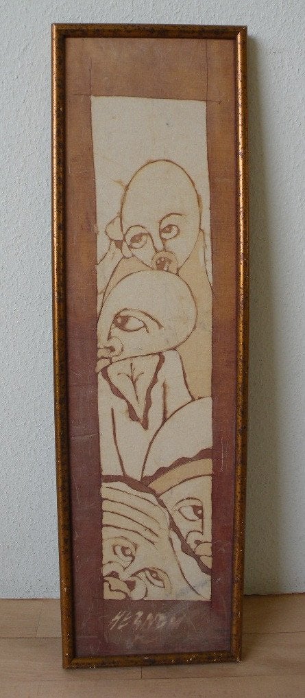 Batik. Afm. 71 x 21 cm., Antiek en Kunst, Ophalen of Verzenden