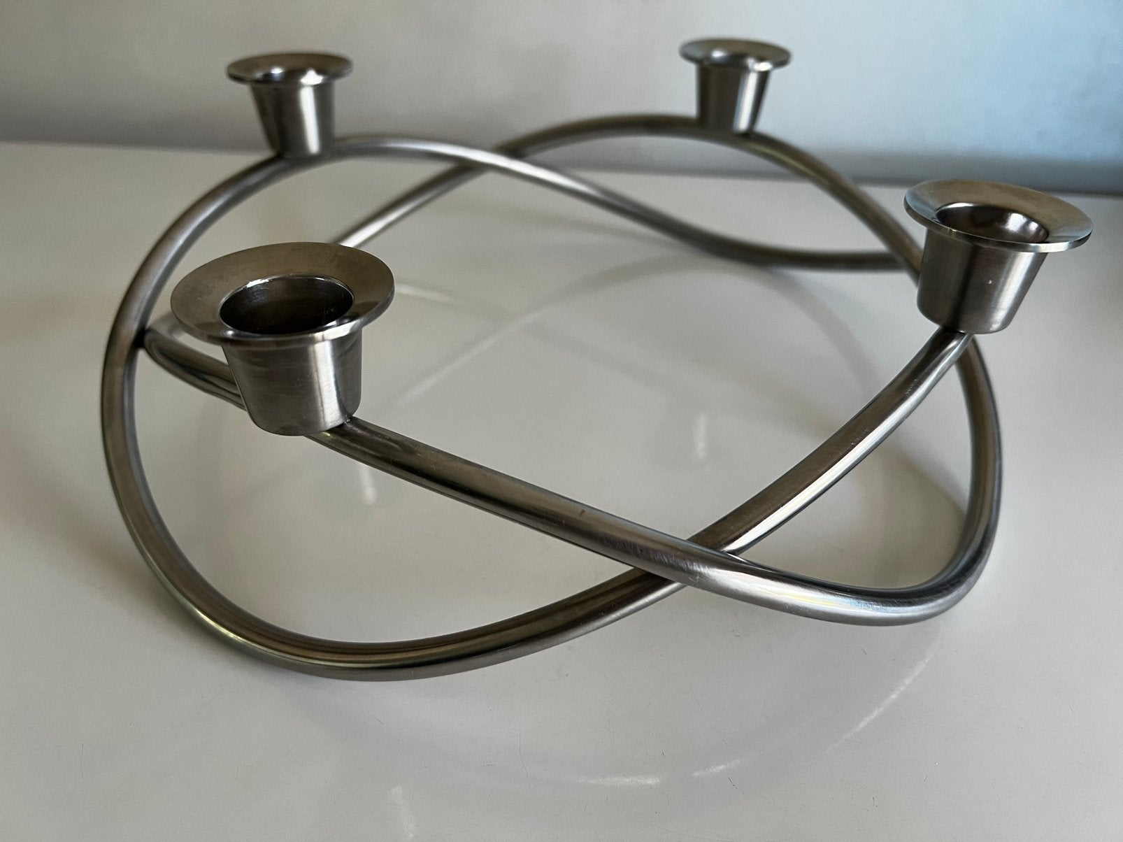 Deens Design Georg Jensen Season RVS Kandelaar M. Berntsen, Ophalen of Verzenden, Zo goed als nieuw, Metaal, Kandelaar