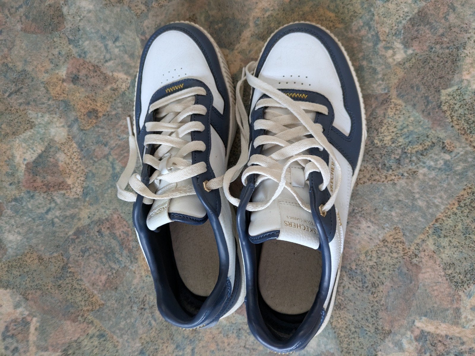 Skechers Sneakers Dames - Wit/Blauw, Ophalen of Verzenden