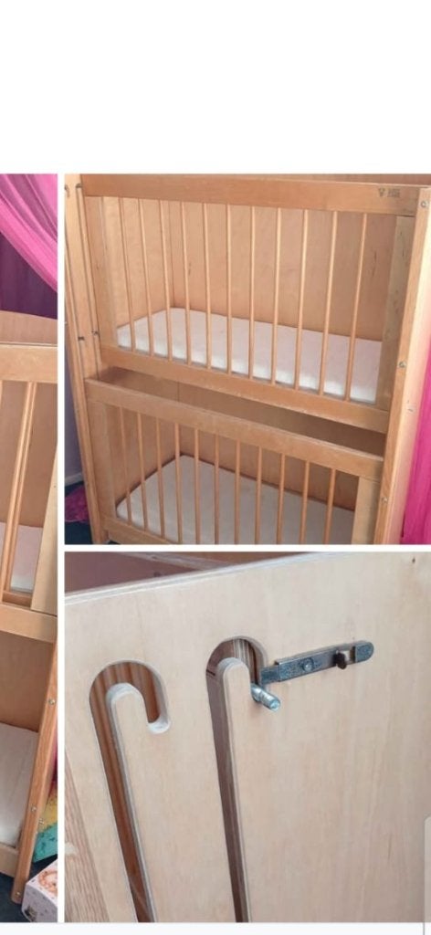 Dubbel baby ledikantje, Kinderen en Baby's, Babywiegjes en Ledikanten, Ophalen, Gebruikt, Ledikant