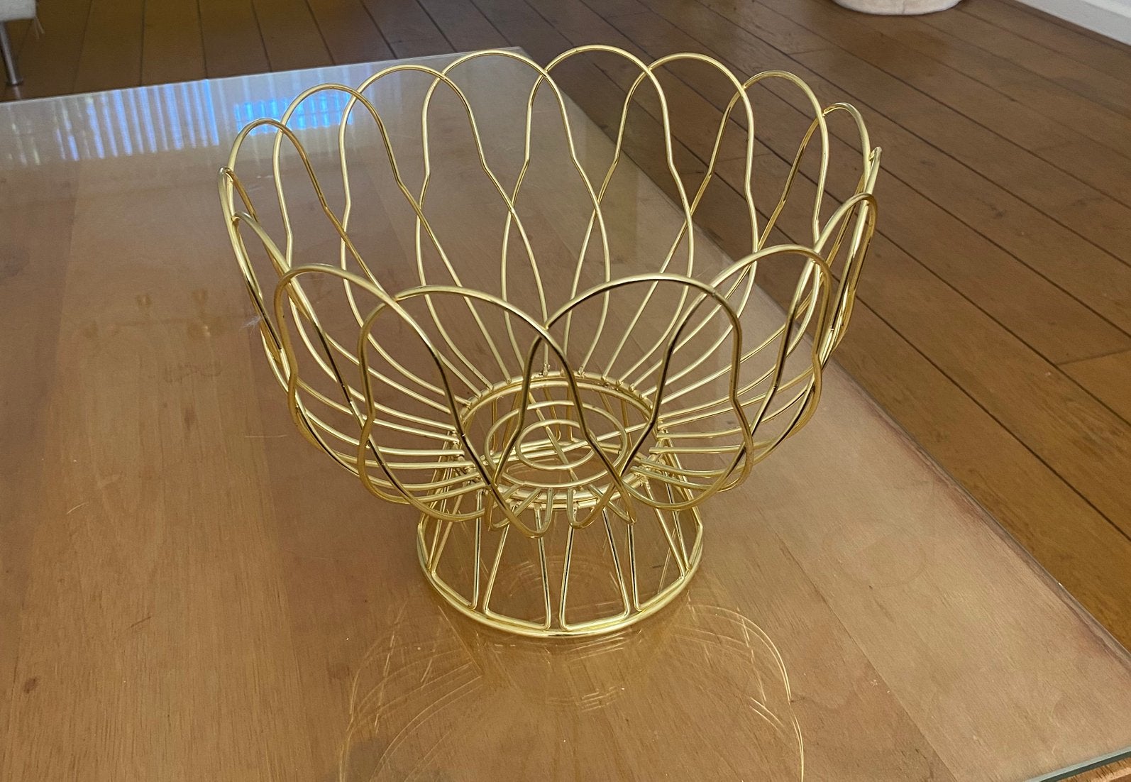 Goud kleur metaal schaal, Ophalen, Nieuw, Rond, Metaal