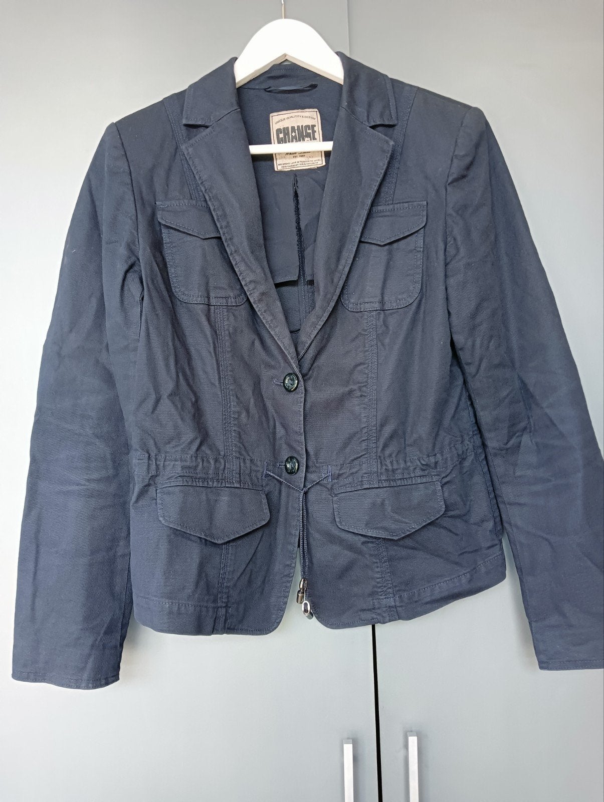 Marineblauw jasje van Change mt 38, leuk model, Maat 38/40 (M), Blauw, Ophalen of Verzenden, Jasje