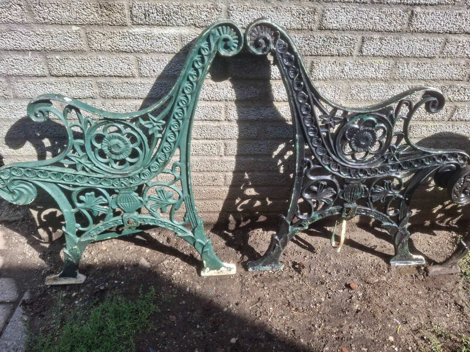 3 sets gietijzeren tuinbank zijkanten - DIY tuinbank, Ophalen, Gebruikt, Metaal