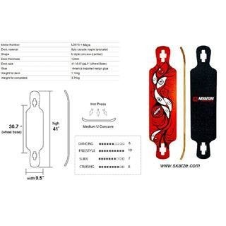 KOSTON Moye longboard (Deck Only) Nieuw Forse korting OP=OP!, Ophalen of Verzenden, Nieuw, Skateboard, Longboard