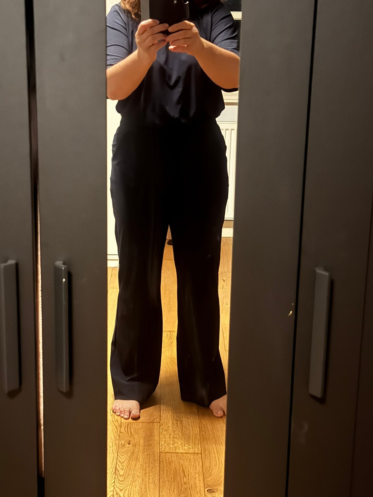 Studio Anneloes jumpsuit donkerblauw travelstof maat L, Ophalen of Verzenden, Zo goed als nieuw, Maat 42/44 (L), Blauw