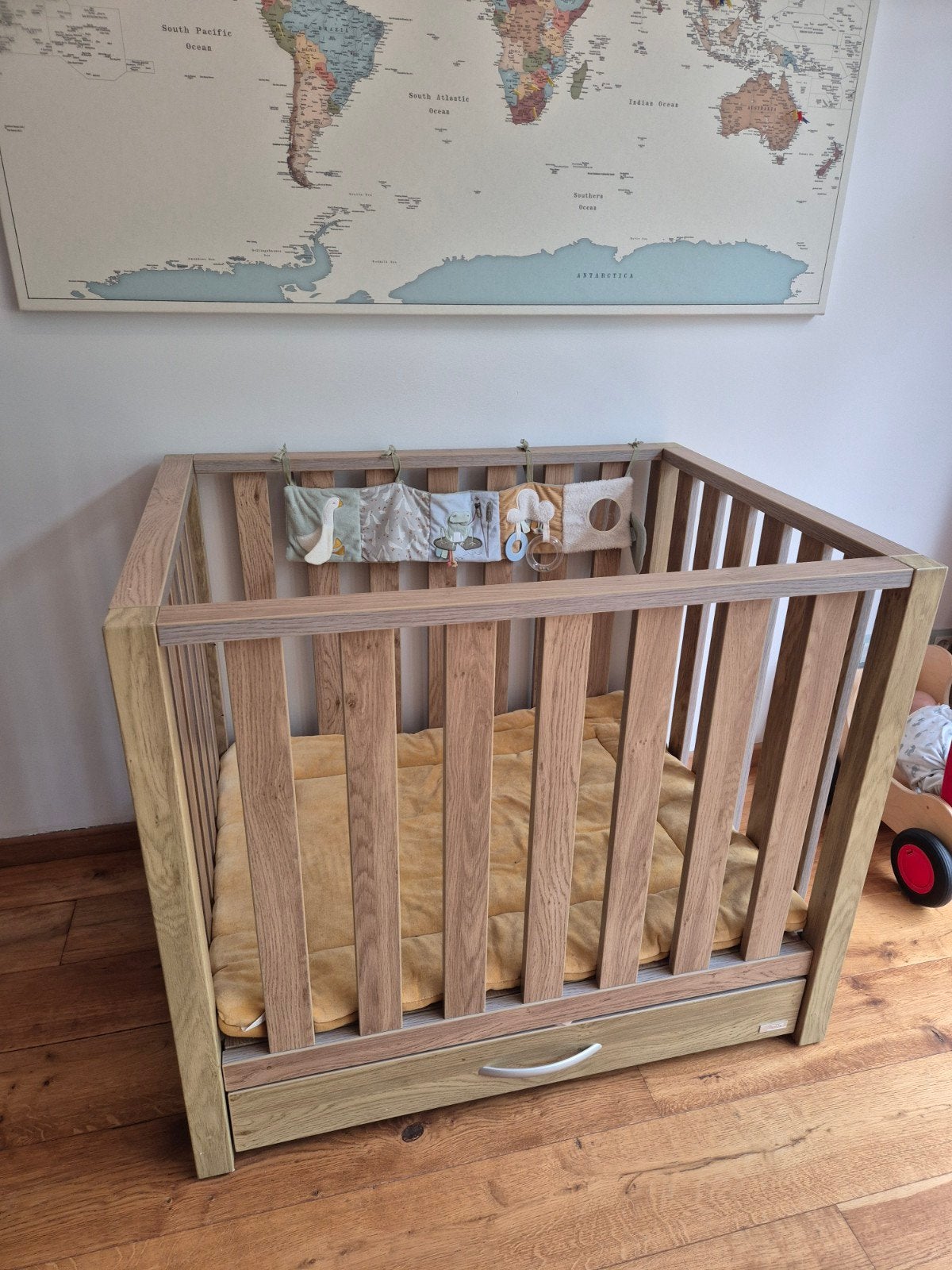Houten box met lade (inclusief boxkleed), Ophalen, Gebruikt, Boxkleed