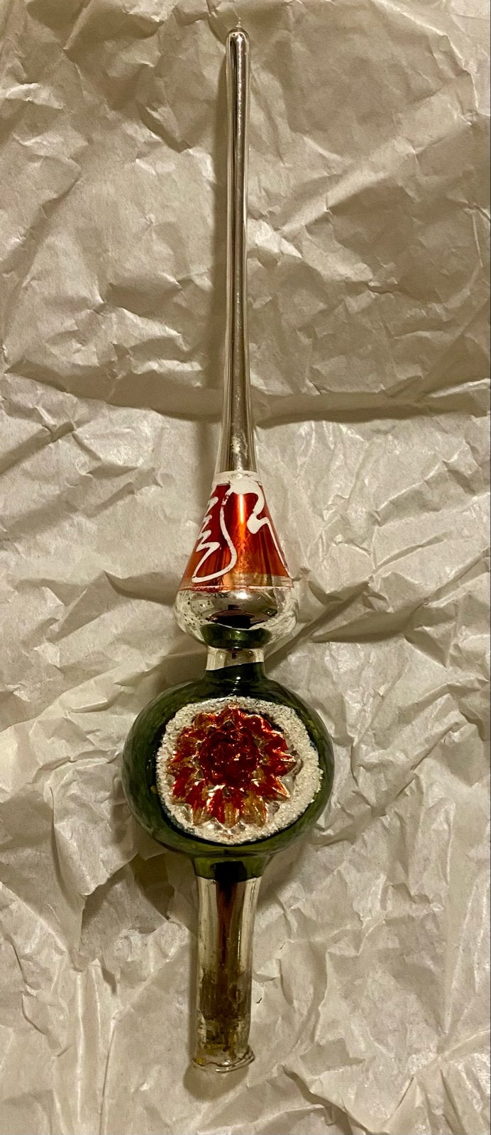 Antieke kerstpiek reflector deukpiek ‘40/ ‘50, Ophalen of Verzenden, Zo goed als nieuw