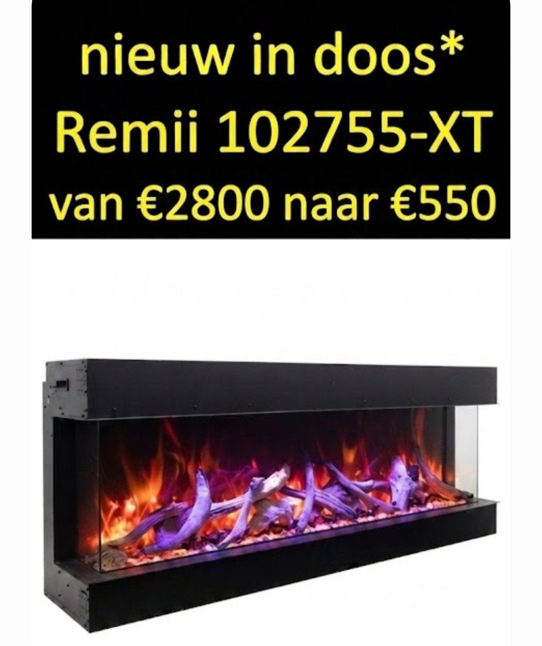 Remii   Elektrische Inbouwhaard, Ophalen of Verzenden, Nieuw, Vrijstaande haard, Elektrische haard
