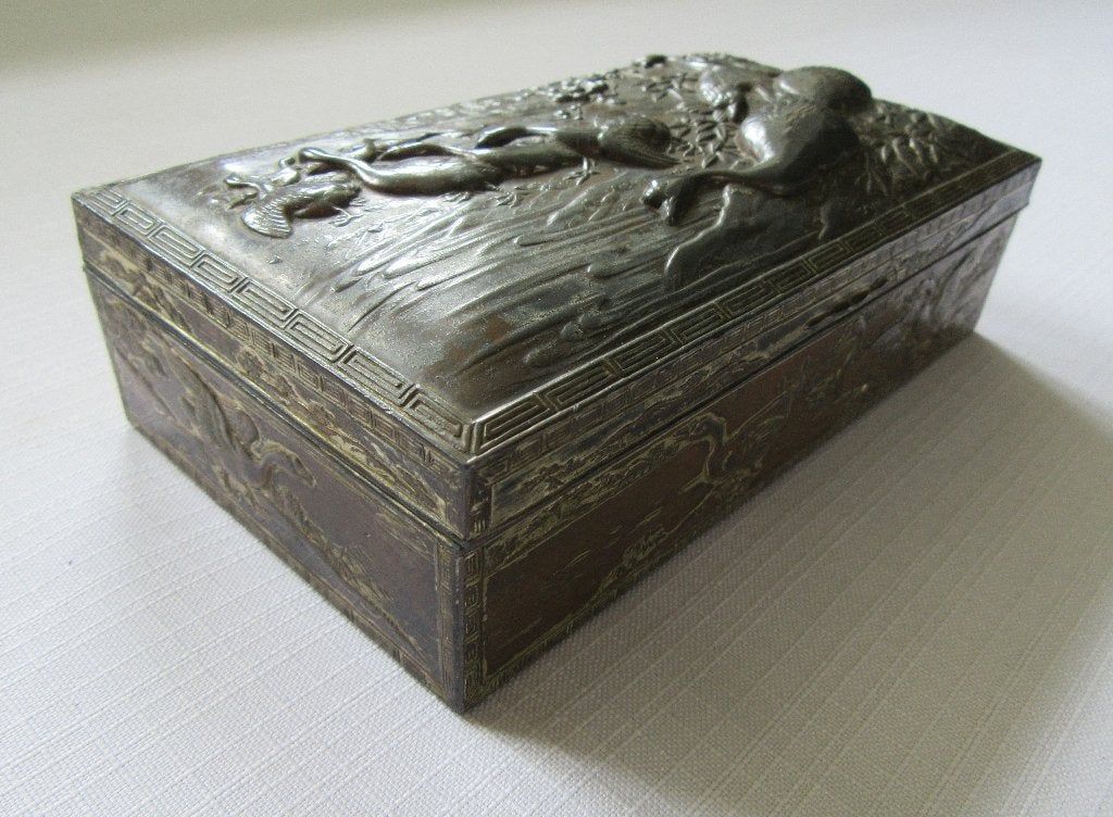 antiek japans kistje ganzen gans sieraden Japandi stijl Azië, Antiek en Kunst, Ophalen