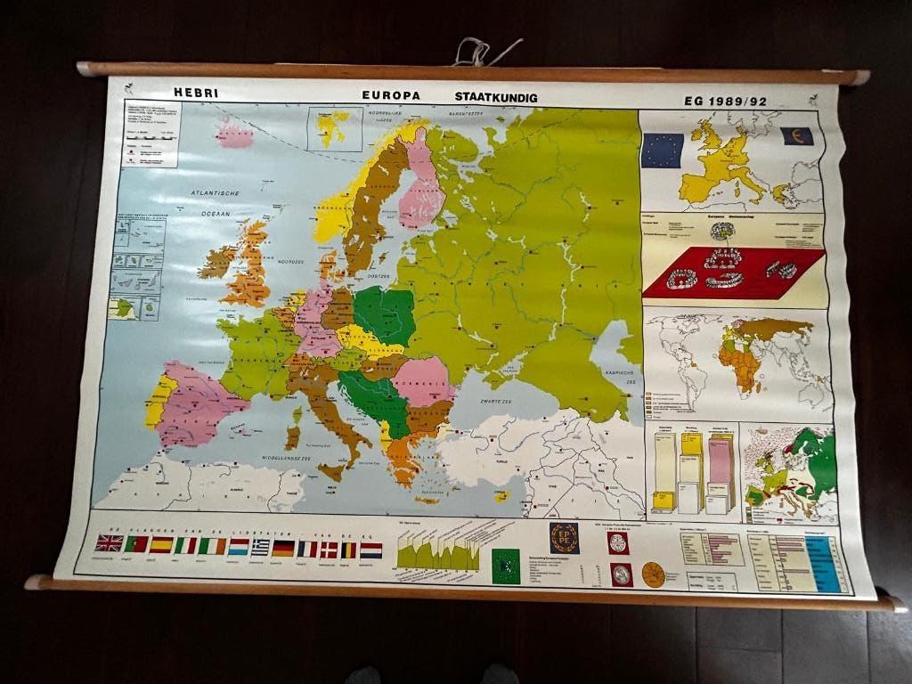 Europa, Antiek en Kunst, Antiek | Schoolplaten, Ophalen of Verzenden, Aardrijkskunde