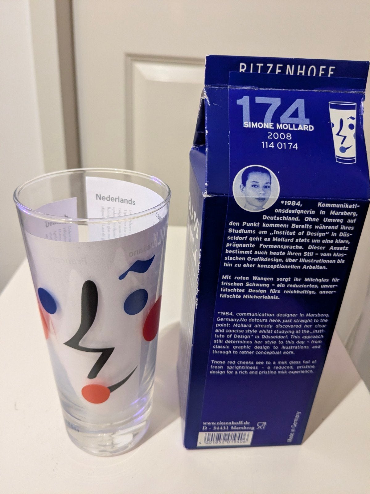 Melkglazen van Ritzenhoff vintage, Glas of Glazen, Nieuw, Ophalen of Verzenden, Glas