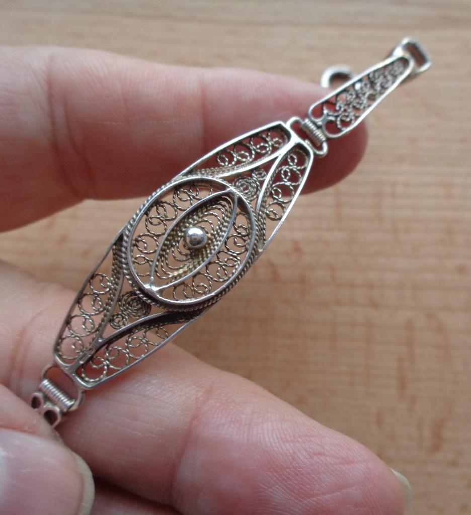 zilveren filigrain armband [075], Verzenden, Zo goed als nieuw, Zilver, Zilver