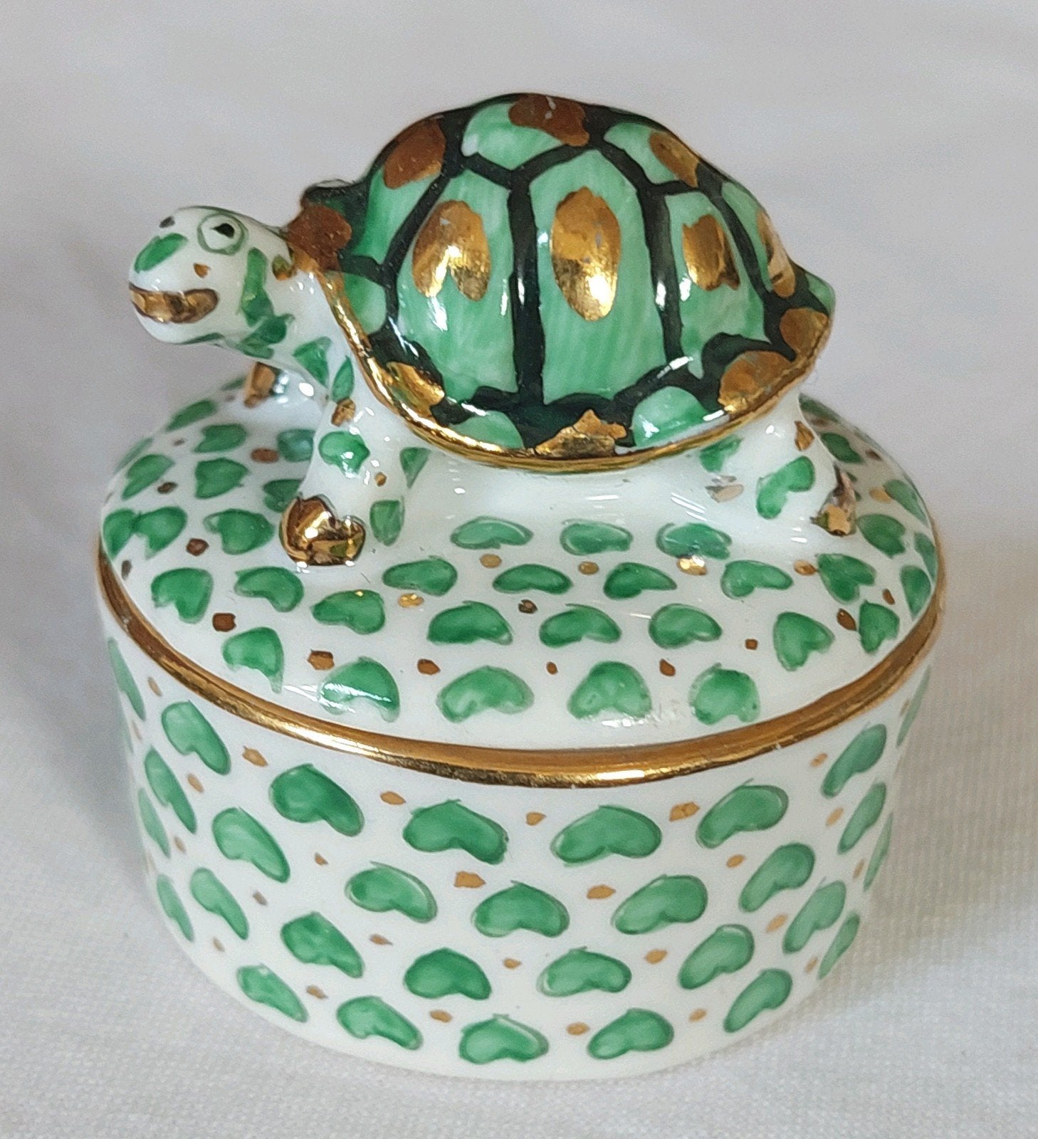 Kocsis porselein doosje schildpad handpainted / pillen, Ophalen of Verzenden