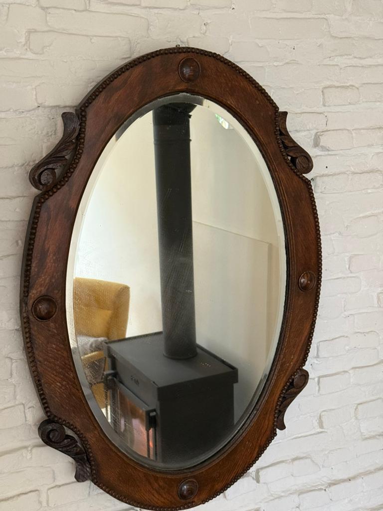 Antieke spiegel, Ophalen, Ovaal, 50 tot 100 cm