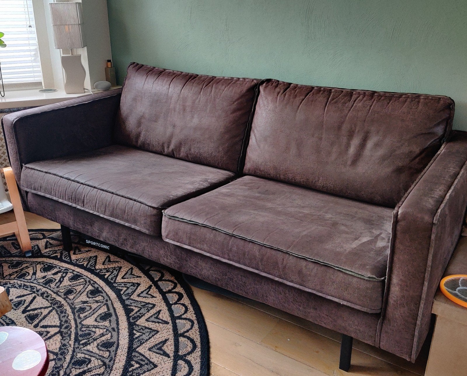 Be Pure Home Rodeo 2.5-zits bank - Zwart/Donkerbruin, Ophalen, Gebruikt, Modern, Industrieel, 150 tot 200 cm