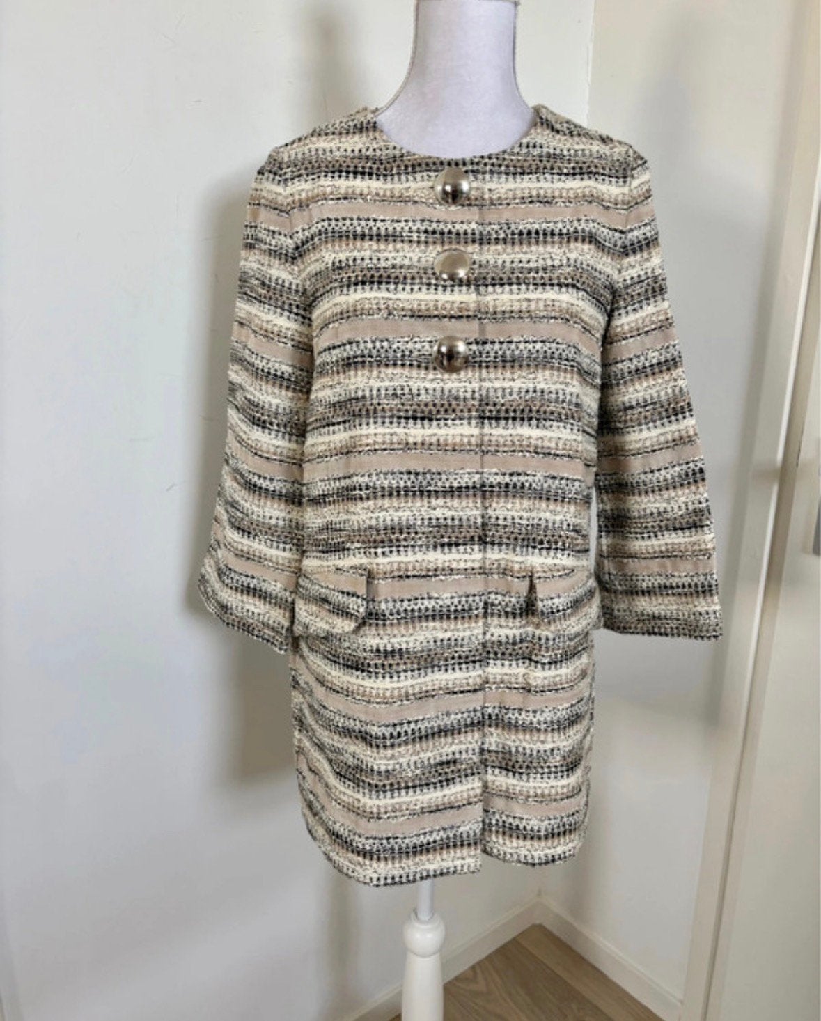 Prachtig lang Caroline Biss vest - maat 36, Kleding | Dames, Ophalen of Verzenden, Zo goed als nieuw, Maat 36 (S), Beige