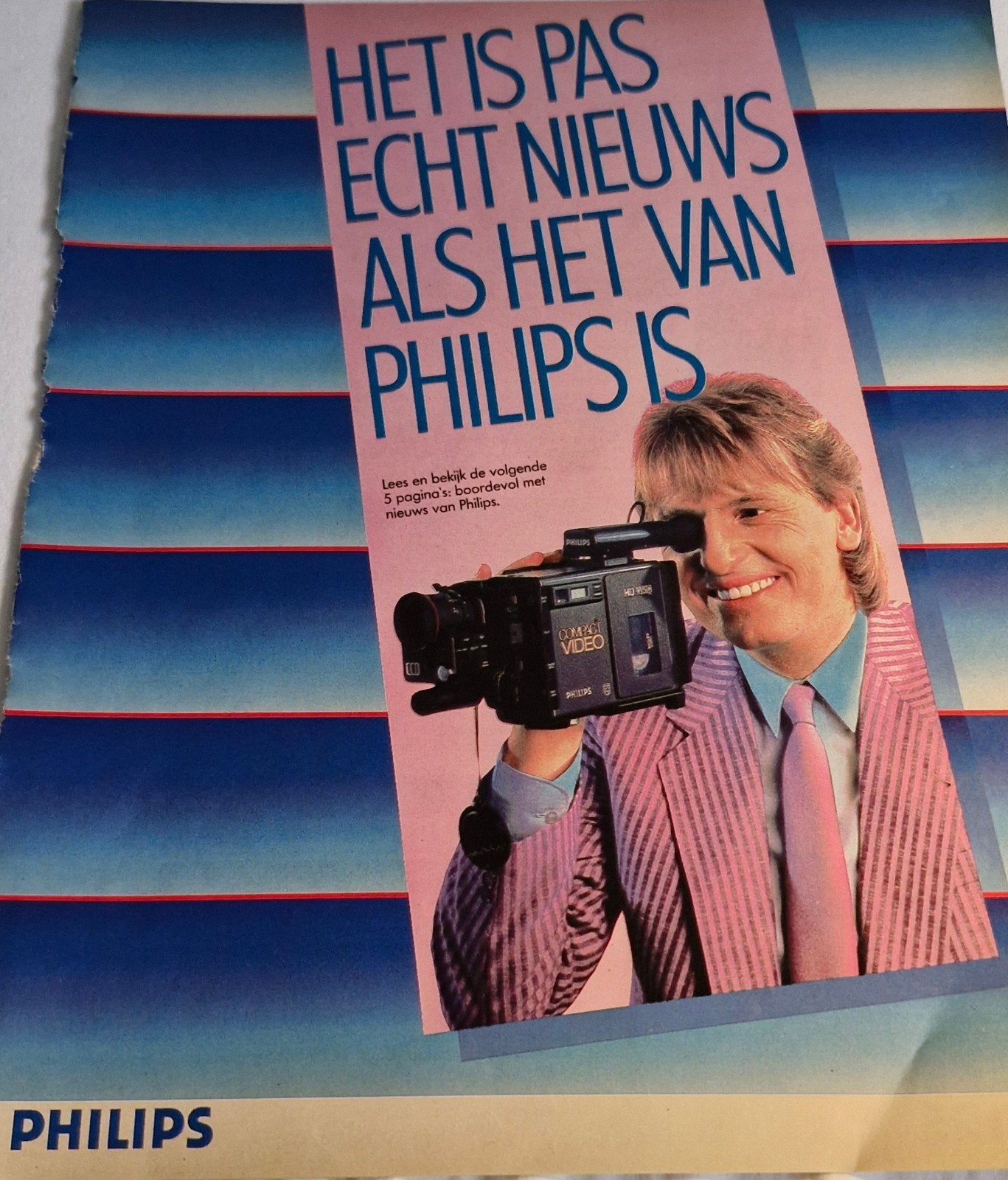 Philips reclamefolder jaren '80 - Vintage elektronica, Ophalen of Verzenden, Zo goed als nieuw, Overige typen