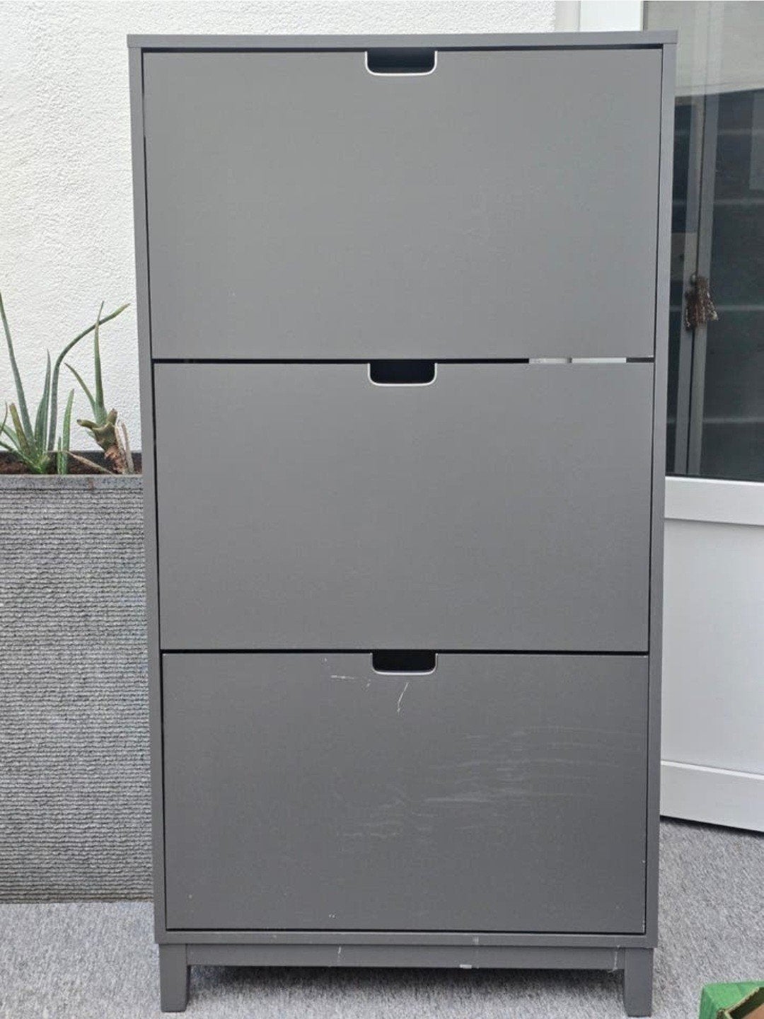 IKEA STÄLL Donkergrijze Schoenenkast 3 Vakken, Ophalen, Zo goed als nieuw, Scandinavisch