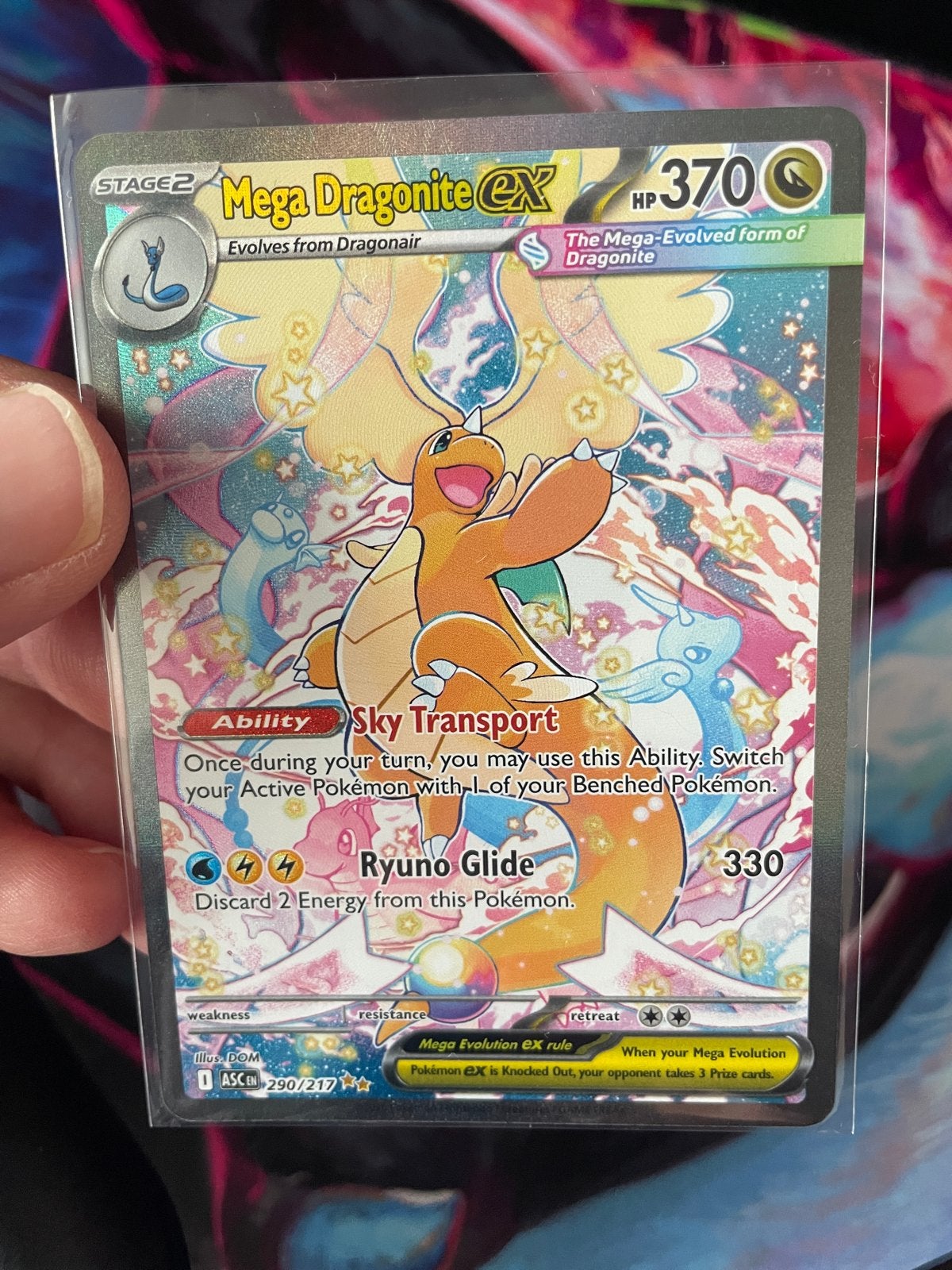 Mega Dragonite EX 290/217 - Ascended Heroes Pokémon Kaart, Ophalen of Verzenden, Zo goed als nieuw, Losse kaart, Foil