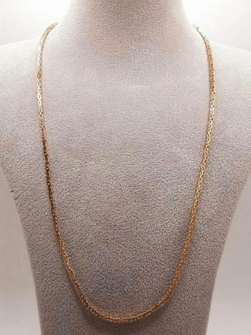 Koningsketting 14kt (585) geelgoud, 80cm, 2mm, 19gr, massief, Ophalen, Zo goed als nieuw, Goud, Goud