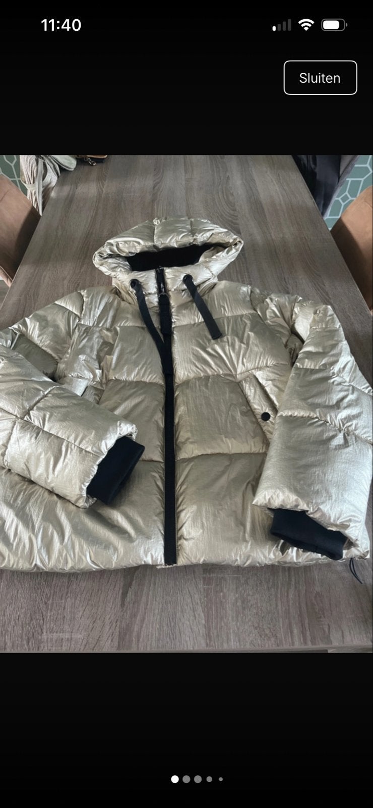 Geisha Winterjas Goud Maat L - Nieuw, Kleding | Dames, Ophalen of Verzenden, Nieuw, Maat 42/44 (L), Goud