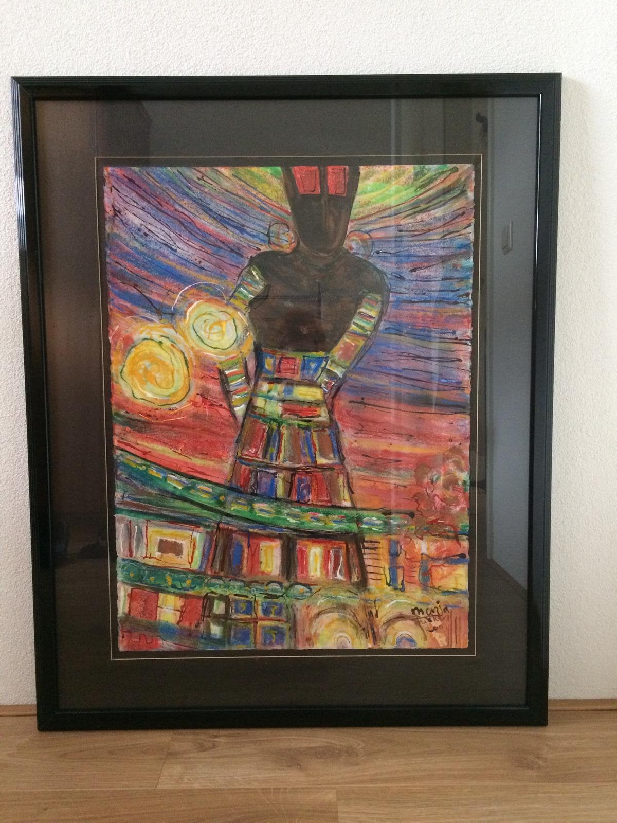 Kleurrijk schilderij marja tukker, Ophalen of Verzenden