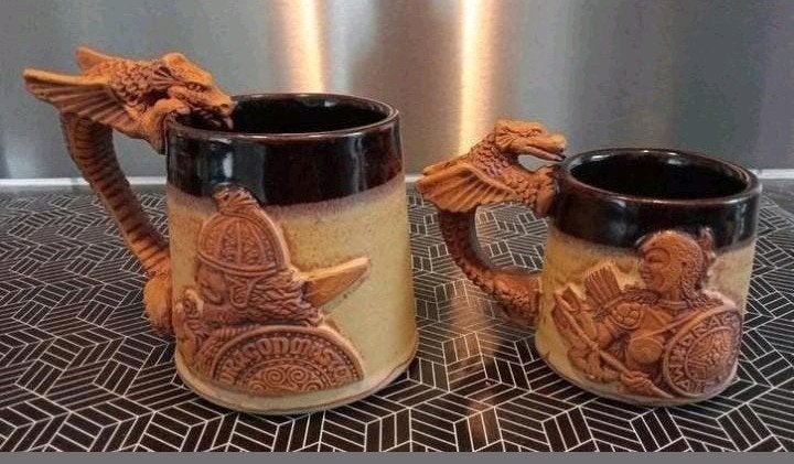Draken mokken stonebridge pottery vintage, Antiek en Kunst, Antiek | Keramiek en Aardewerk, Ophalen