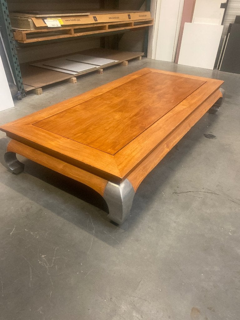 Jan des Bouvrie Teak Salontafel met Aluminium Poten, Ophalen, Gebruikt, 200 cm of meer, Modern, Barok