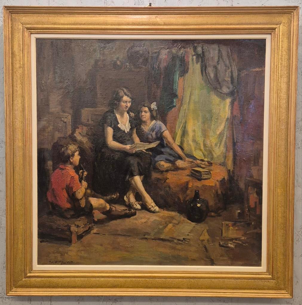 Hendrik van Leeuwen – Voorlezende moeder ('30 interieur), Ophalen