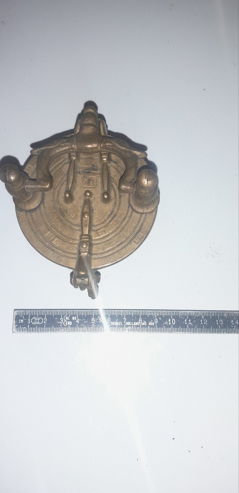 Antieke Bronzen sluitgewicht, 8cm Diameter, Antiek en Kunst, Ophalen of Verzenden